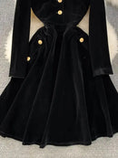 Vestido Veludo Moneli Noir