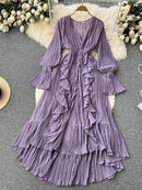 Vestido Longo Moneli Plissé