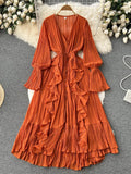 Vestido Longo Moneli Plissé