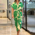 Vestido Midi Moneli Contrast