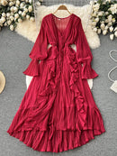 Vestido Longo Moneli Plissé