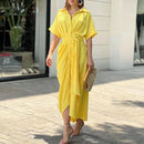 Vestido Midi Moneli Contrast