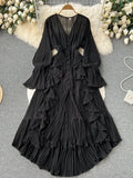 Vestido Longo Moneli Plissé