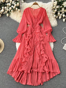 Vestido Longo Moneli Plissé