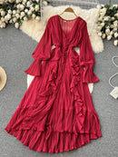 Vestido Longo Moneli Plissé