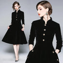 Vestido Veludo Moneli Noir