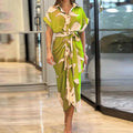 Vestido Midi Moneli Contrast