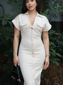 Vestido Midi Moneli Denim